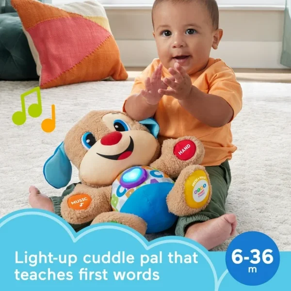 Fisher-Price Laugh & Learn Smart Stages Puppy Plush Learning Toy for Baby, Infants and Toddlers