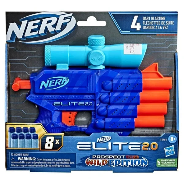 Nerf Nerf Elite 2.0 Prospect QS-4 Wild Edition Kids Toy Blaster with 8 Darts, Only At Walmart